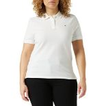 Tommy Jeans Women's Tjw Slim Polo T Shirt, White, XL UK