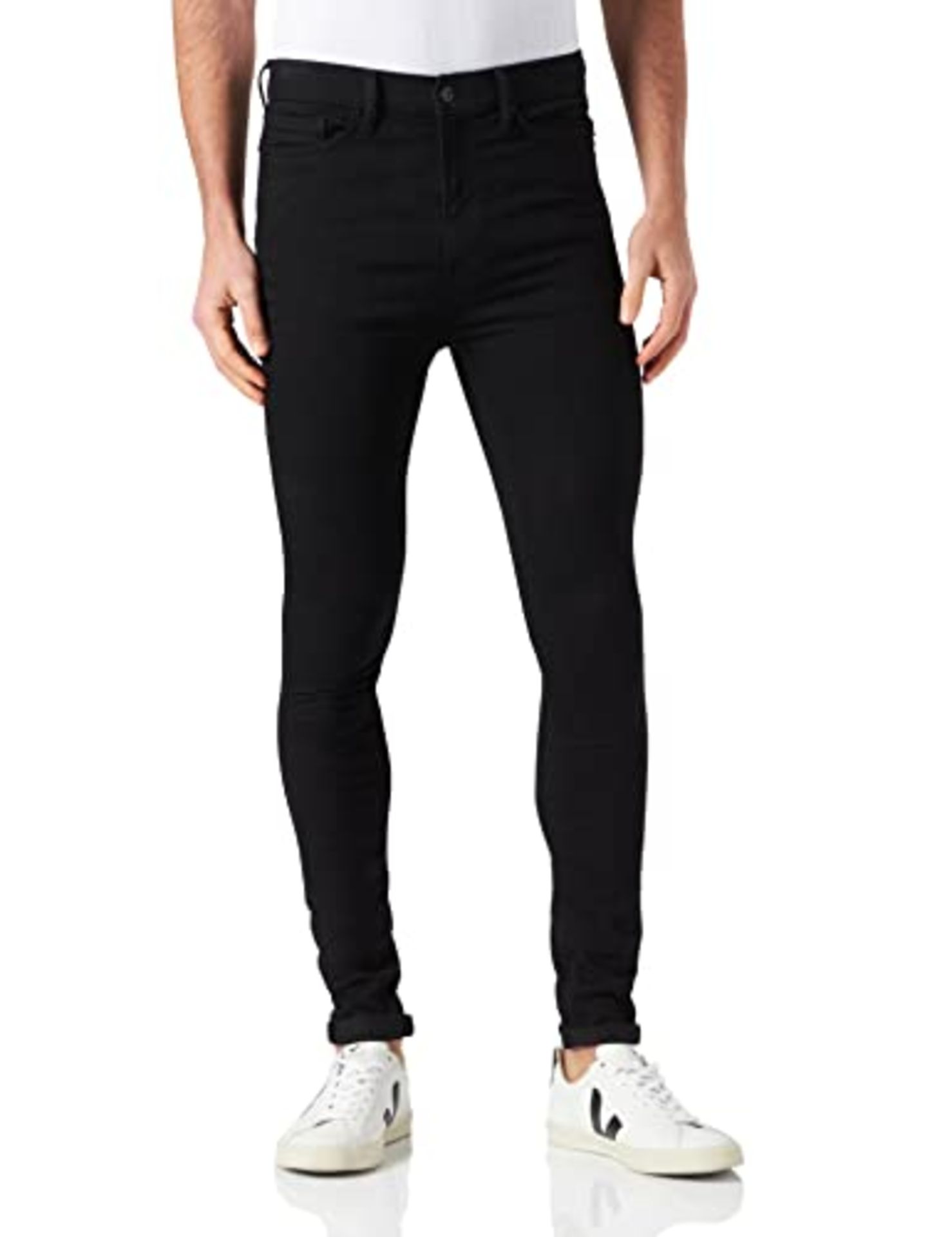 FIND Super Skinny Jean, Jeans Uomo, Nero (Black), W33/L34