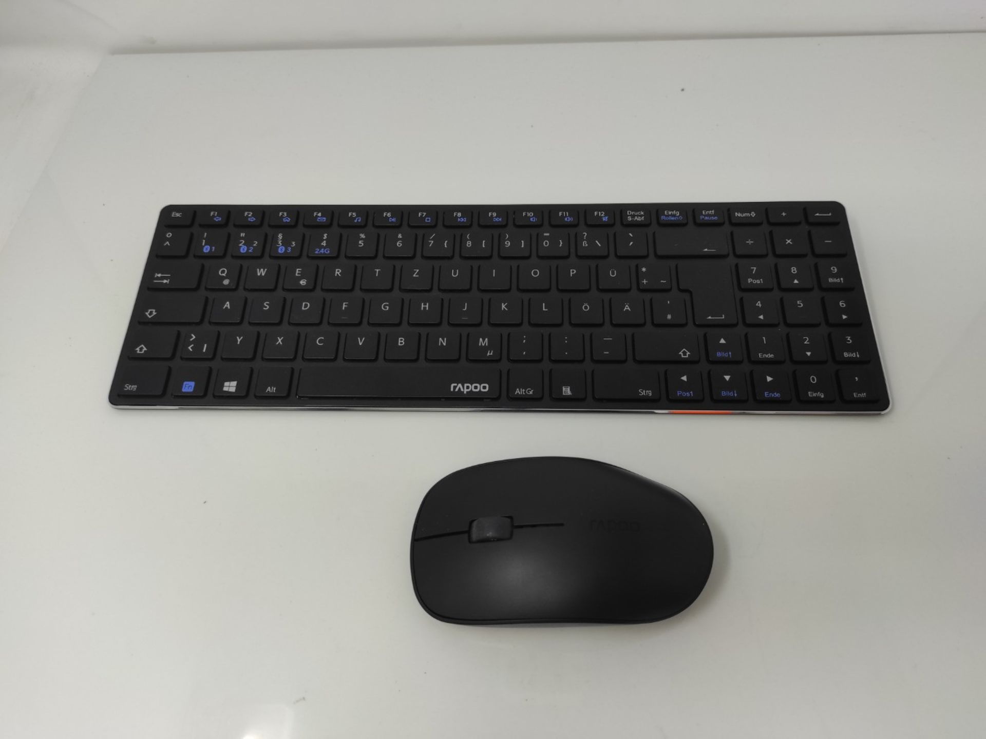 Rapoo 9300M Wireless Keyboard Mouse Set, Bluetooth and Wireless (2.4 GHz) via USB, Ult - Image 3 of 3