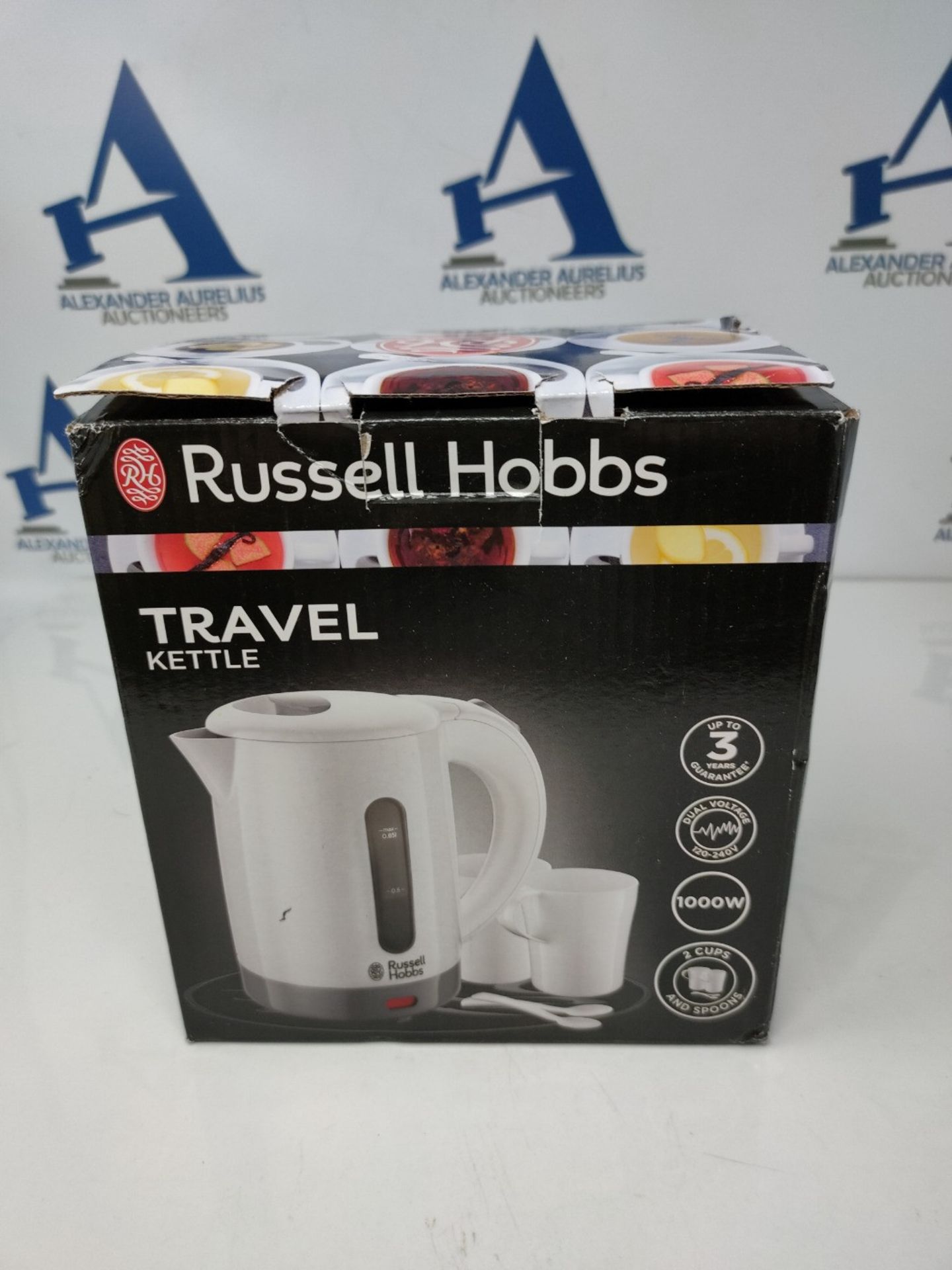 Russell Hobbs 23840 Compact Travel Electric Kettle, Plastic, 1000 W, White - Image 2 of 3