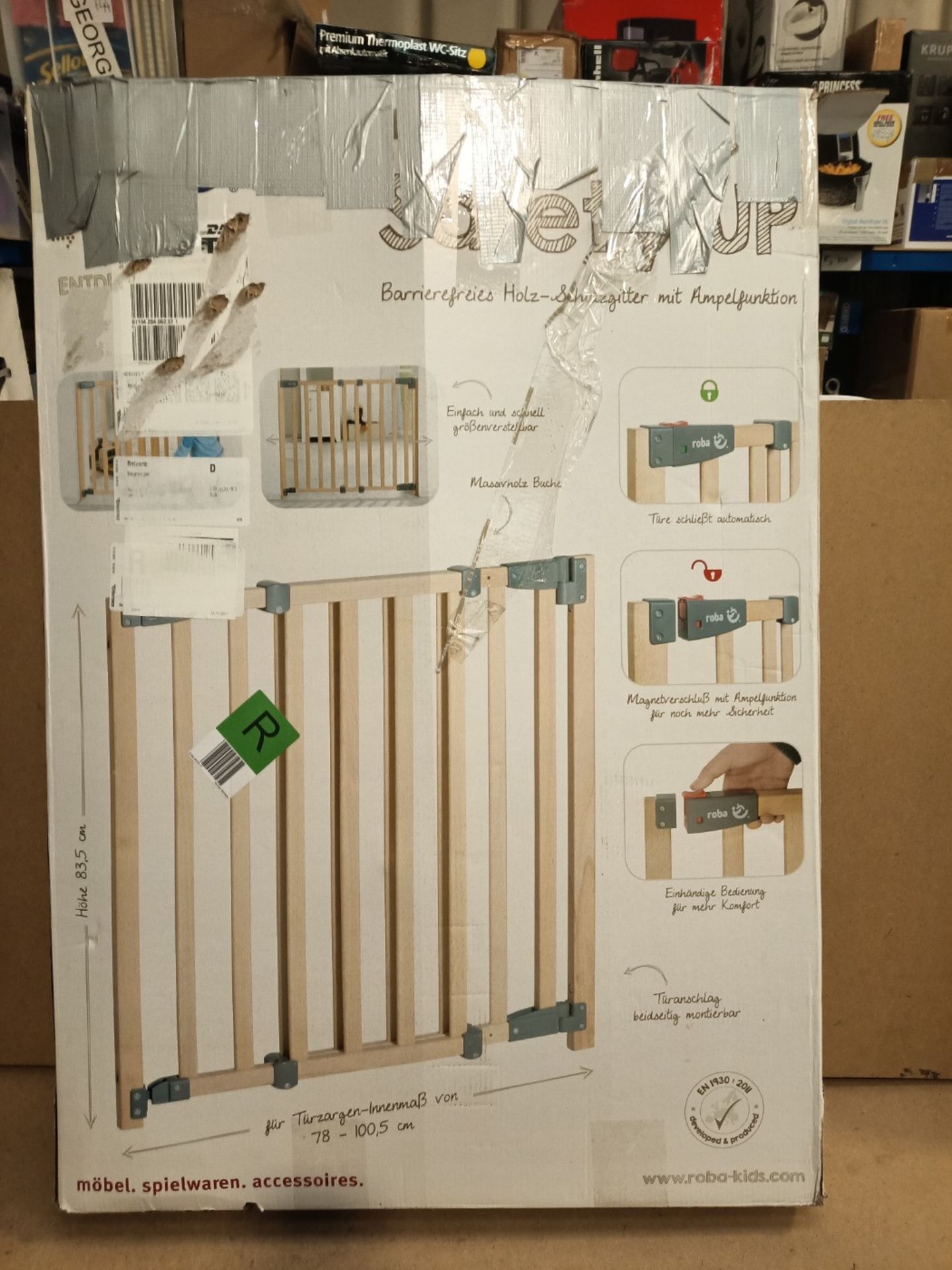 roba Safety Up door safety gate, barrier-free wooden safety gate with traffic light fu - Image 2 of 3