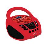 LEXIBOOK RCD108MI Tales of Ladybug & Cat Noir Miraculous CD Player, Microphone, aux-in