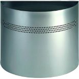 RRP £58.00 Durable 20L Waste Basket Semi-Circle 30mm Perforation - Silver