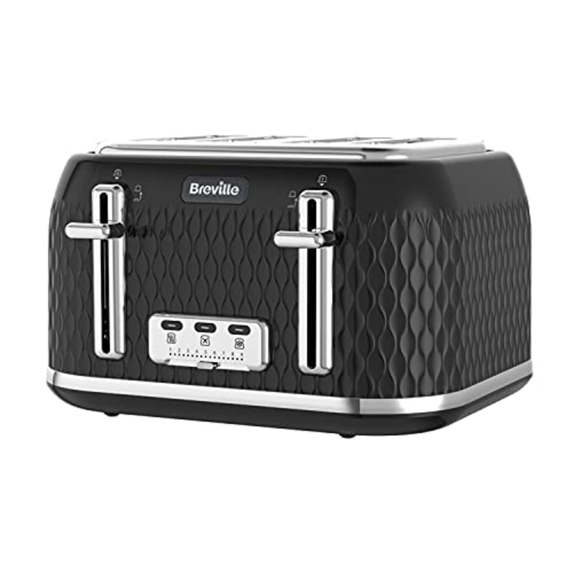Breville Curve 4-Slice Toaster with High Lift and Wide Slots | Black & Chrome [VTT786]