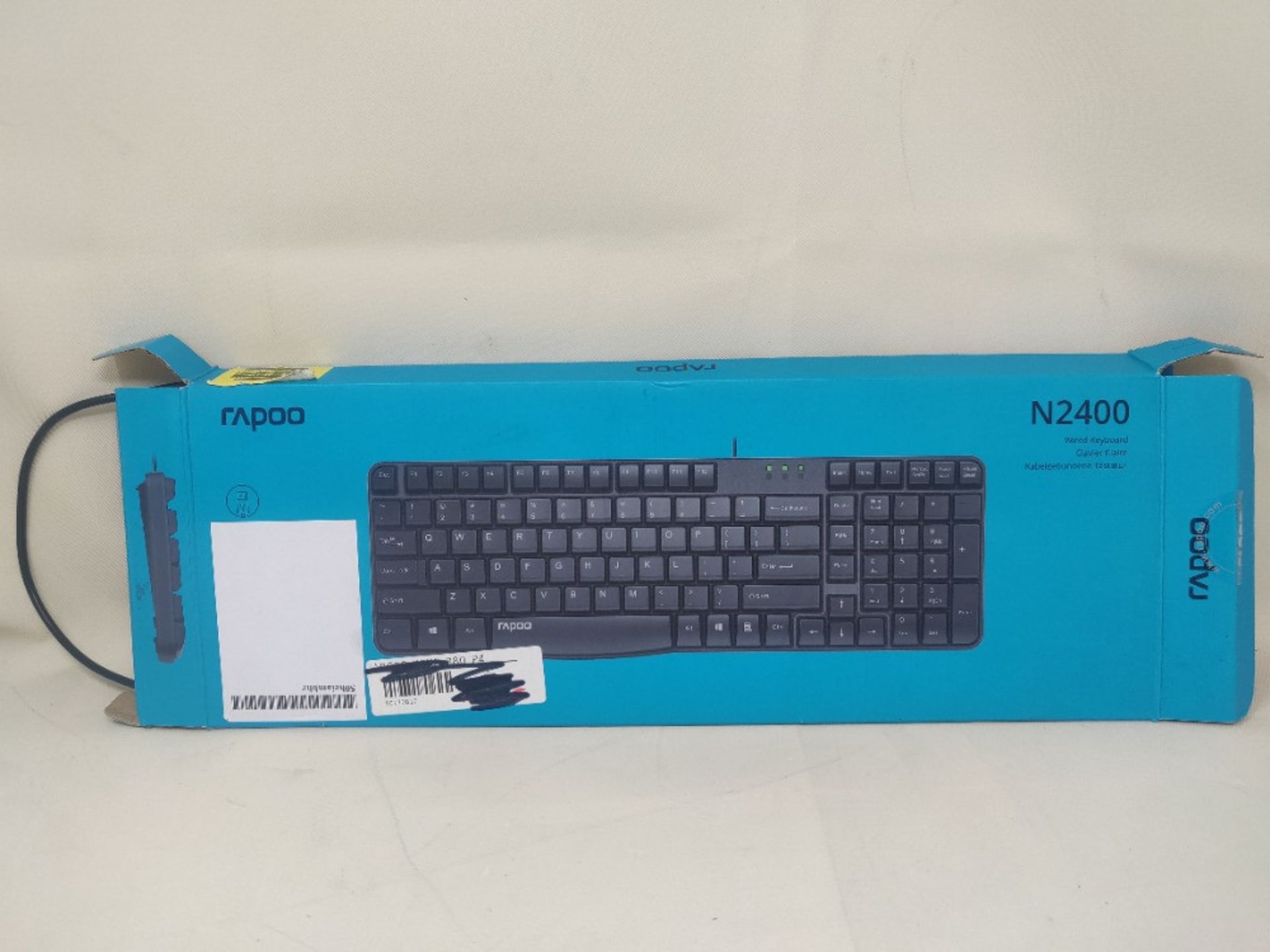 Rapoo N2400 Wired Spill-resistant Keyboard, Black, UK Layout - Image 2 of 3