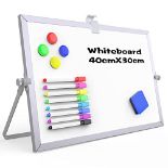 OWill Dry Erase Whiteboard, 30 X 40 cm Mini Magnetic Desktop Whiteboard with Stand, Sm
