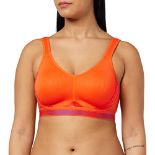 TriAction Women's Cardio Cloud P EX Racerback Sports Bra, Mandarin Red, 42DD