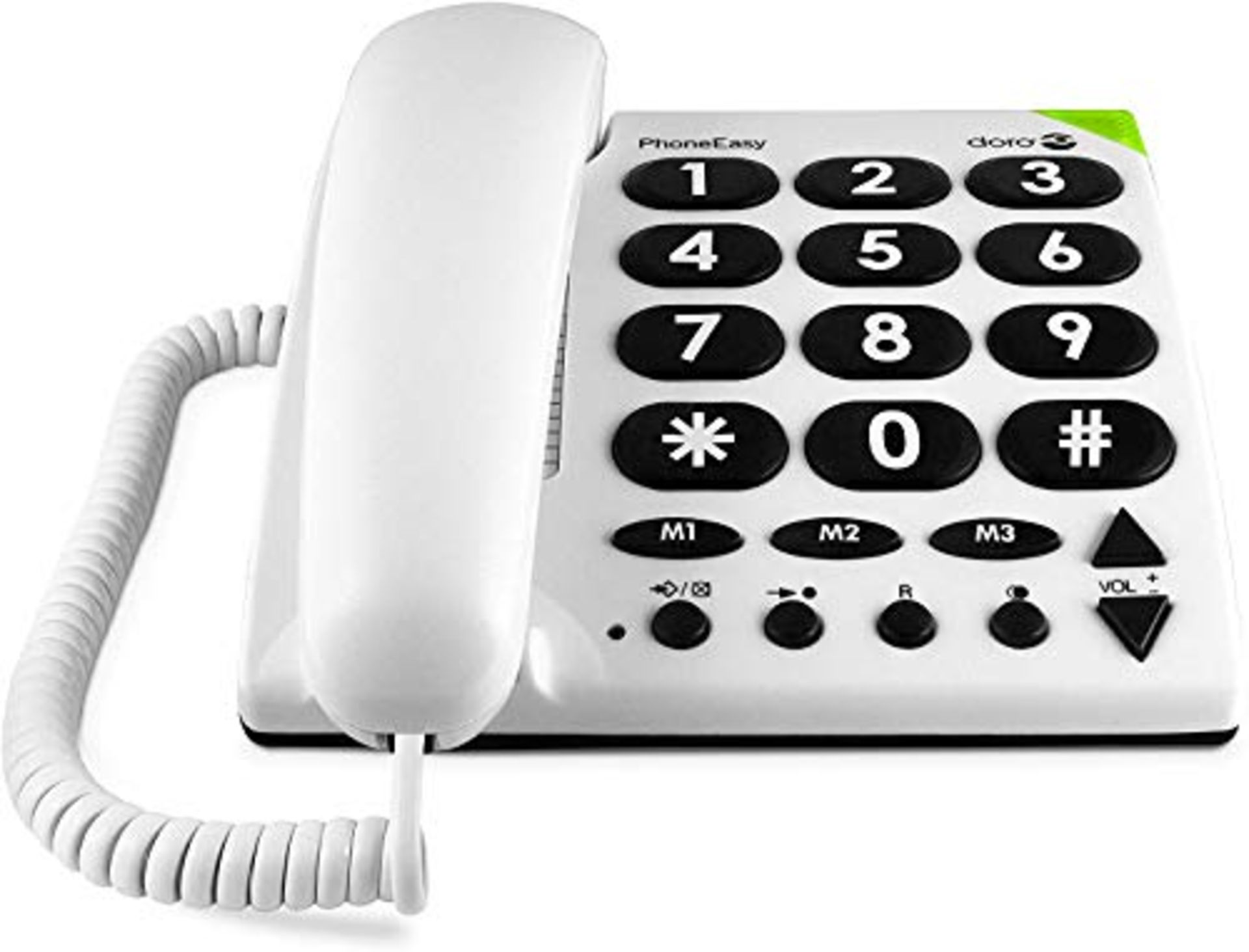 Doro PhoneEasy 311c Big Button Corded Telephone for Seniors (White)