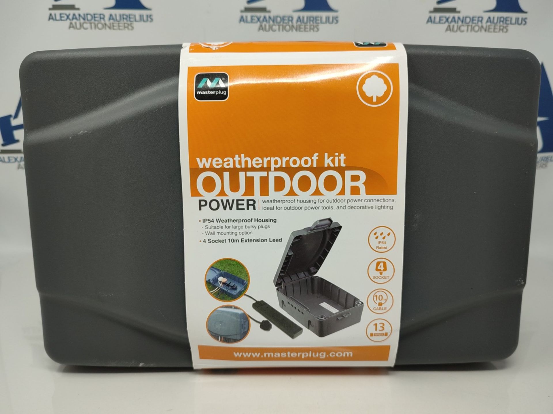 Masterplug WBXBFG10B-MP Weatherproof Electric Box for Outdoors with Four Socket 10 Met - Image 2 of 3