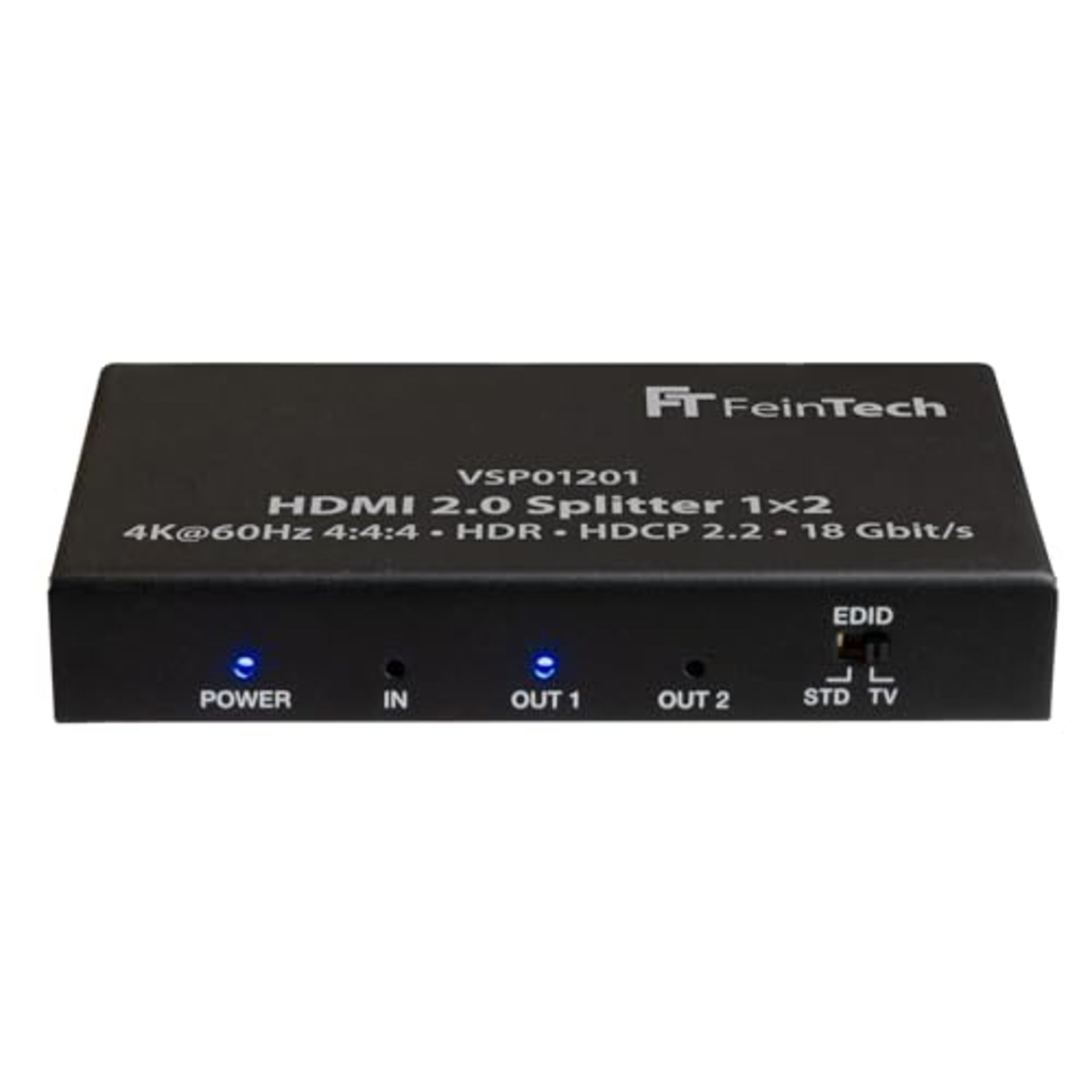 FeinTech VSP01201 HDMI 2.0 Splitter 1 in 2 out distributor Ultra-HD 4K 60Hz YUV 4:4:4