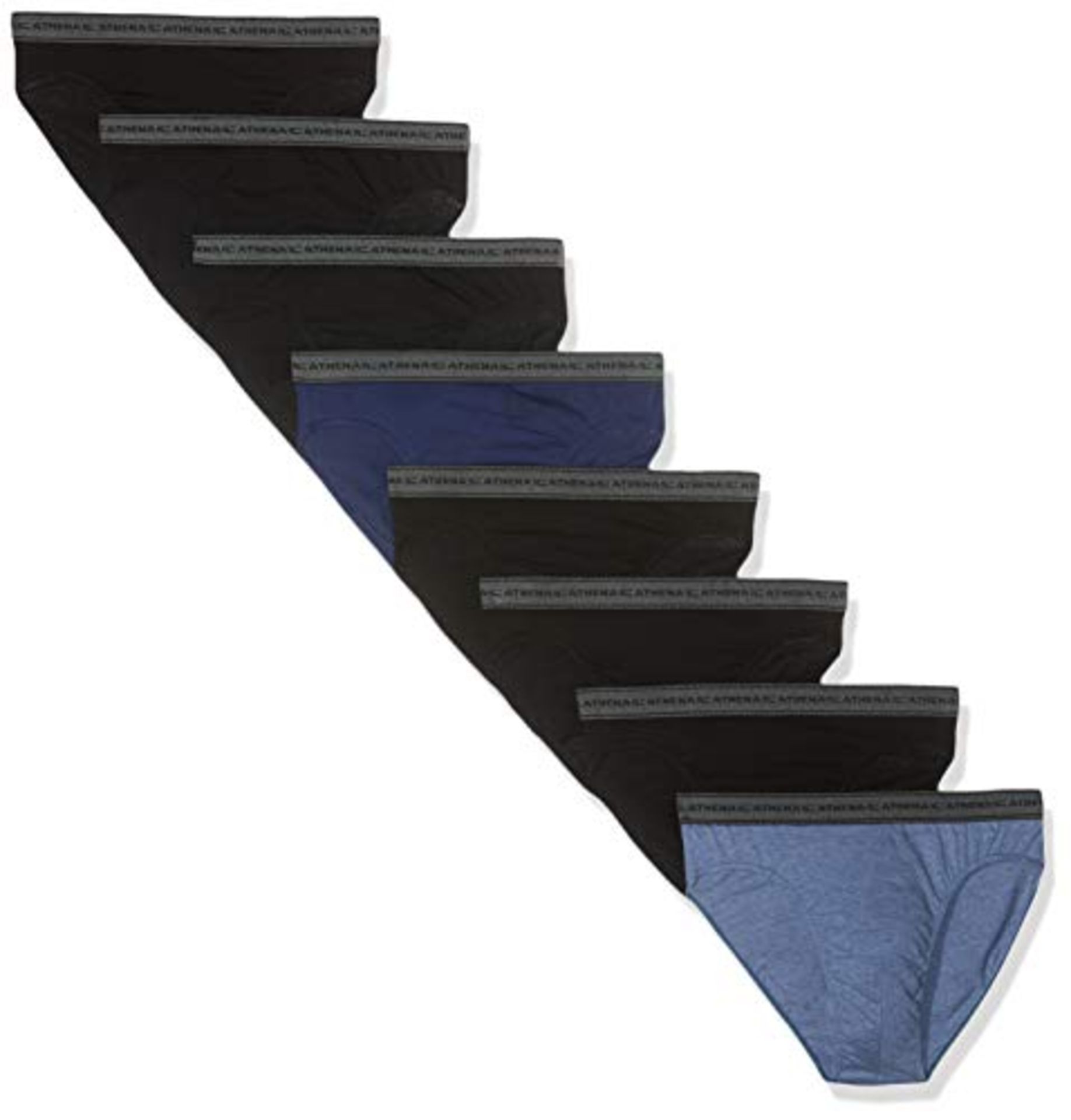 ATHENA Men's Promo Basic Coton Knickers, Multicolour (Noir/Noir/Noir/Noir/Bleu/Noir/Bl