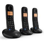BT Everyday Cordless Home Phone with Basic Call Blocking, Trio Handset Pack, Black