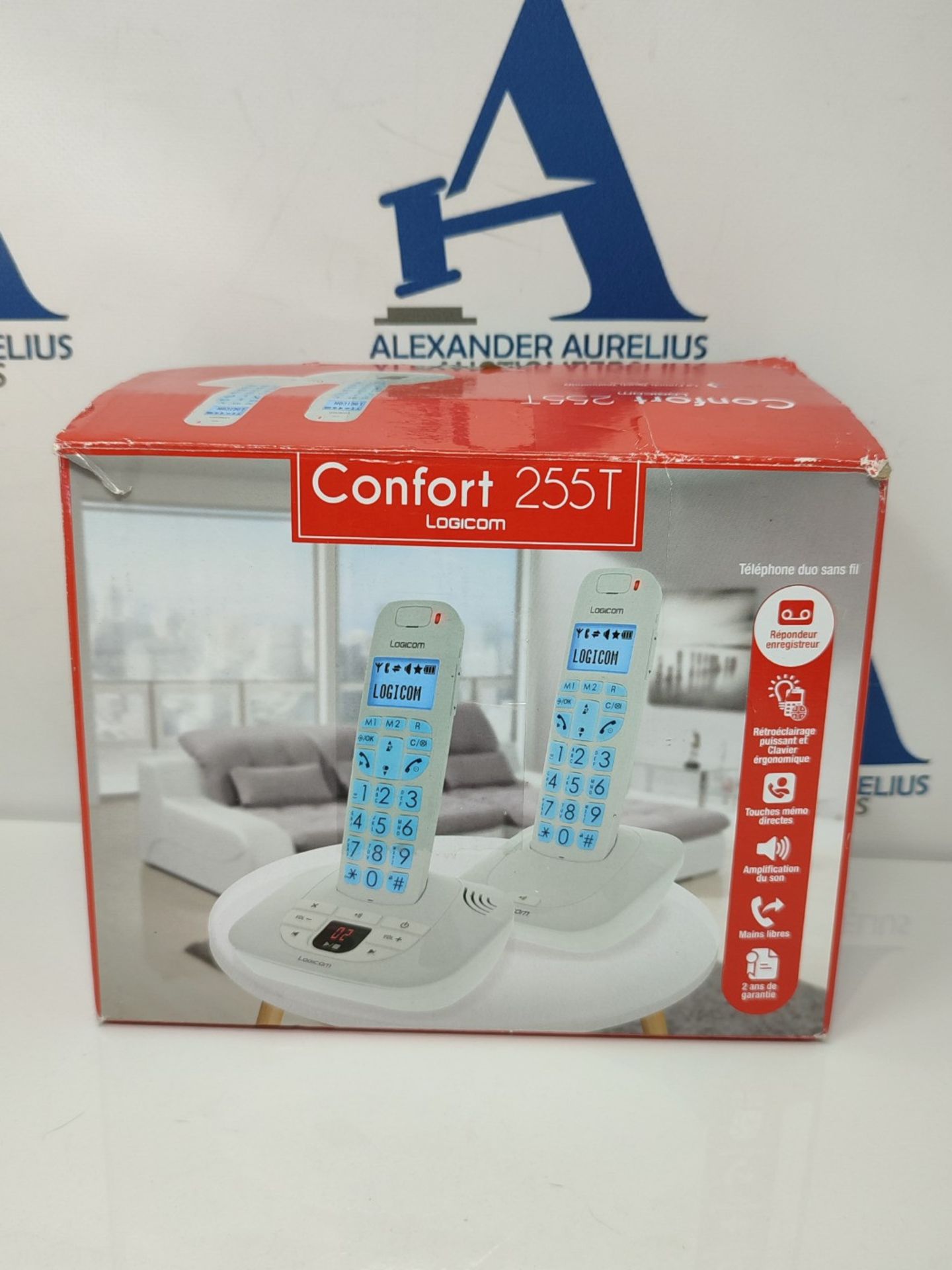 Logicom Confort 255T Dual Cordless Phones with Answering Machine White - Image 2 of 3