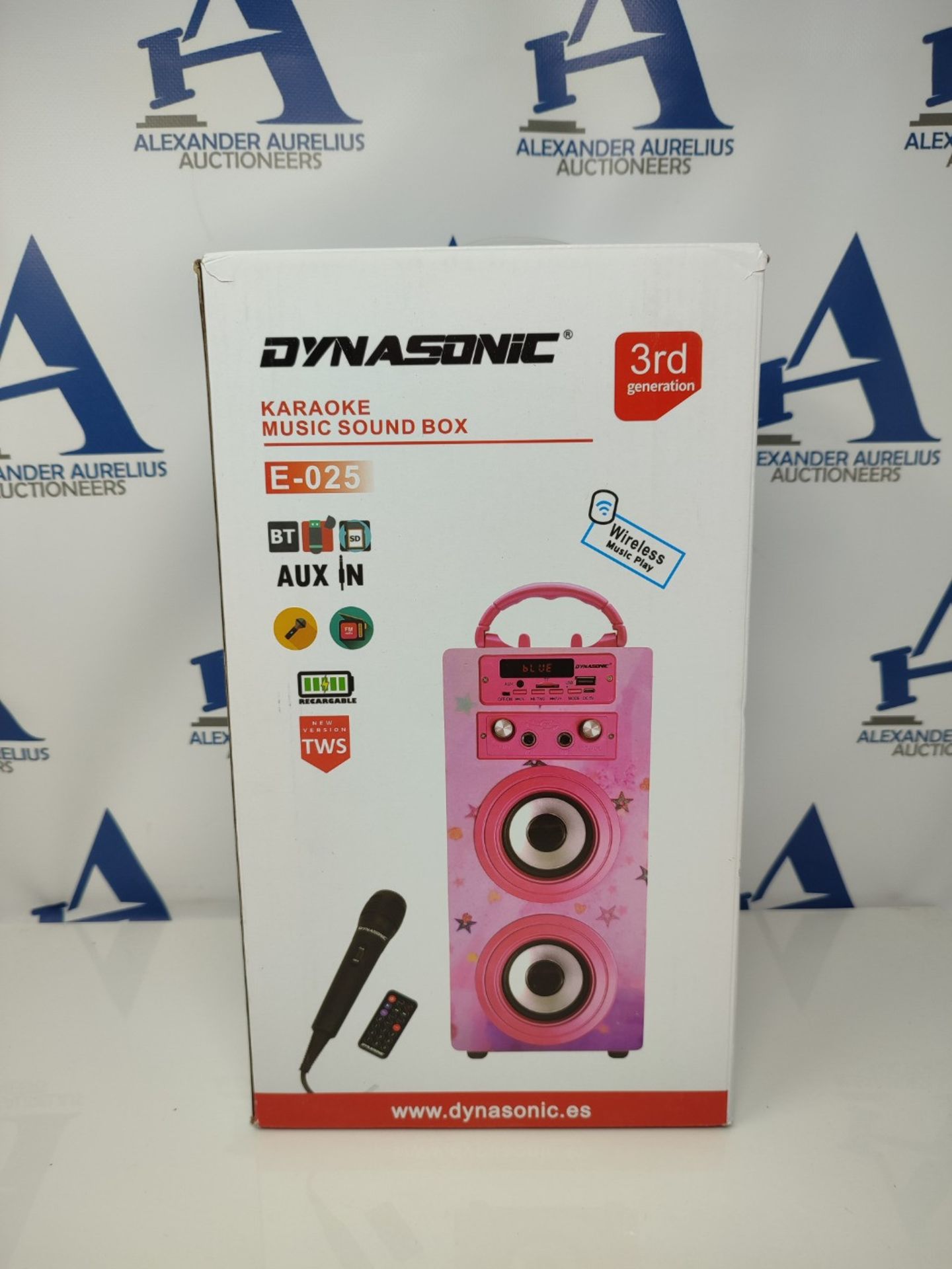 RRP £52.00 DYNASONIC - (3rd Gen) Portable Bluetooth Speaker with Karaoke Mode and Microphone, FM - Image 2 of 3