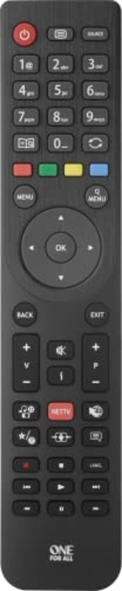 One For All Telefunken URC1918 TV Remote Control - Works with All Telefunken TV/Smart