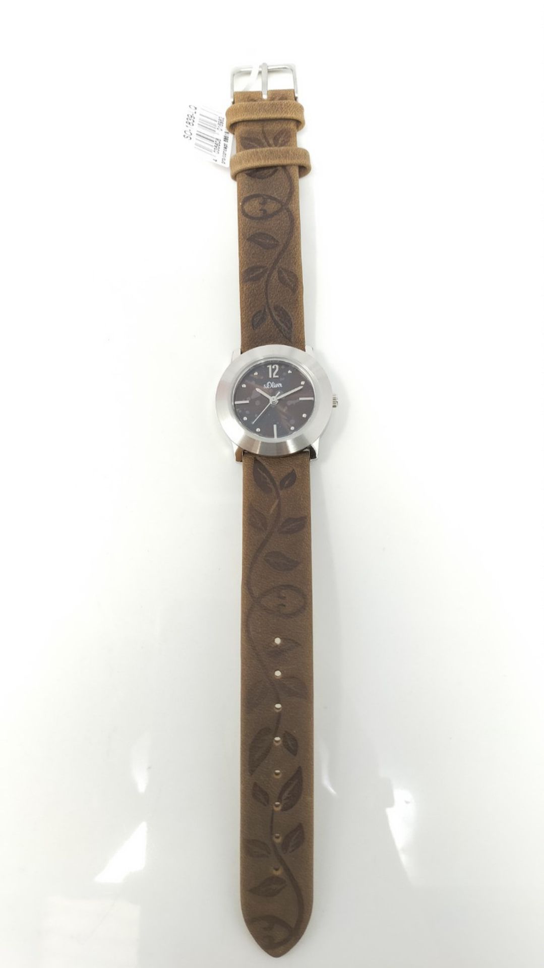 s.Oliver Women's Quartz Watch with Brown Dial Analogue Display and Brown Leather Strap - Image 3 of 3