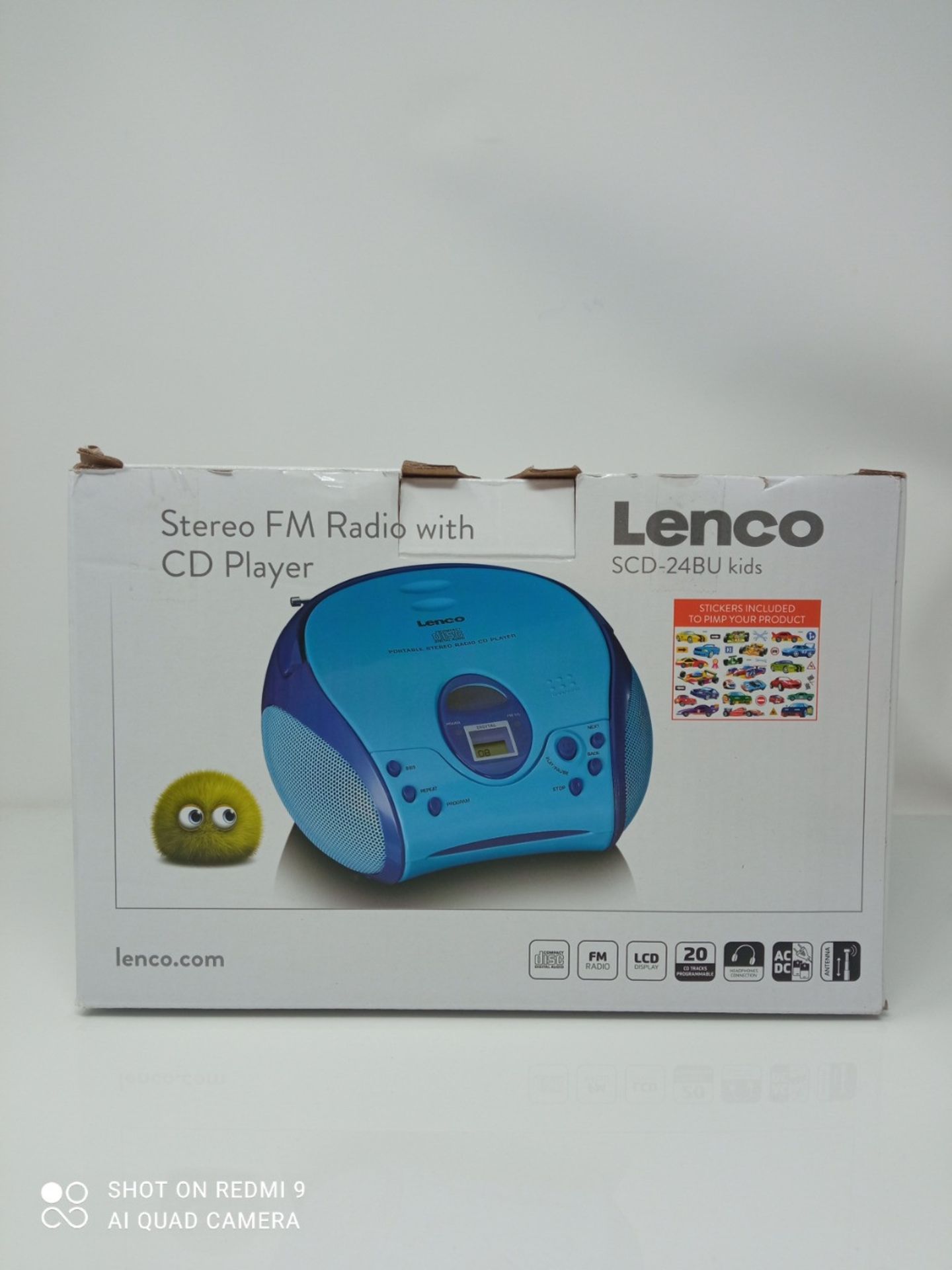 Lenco A004467 SCD-24 Kids - CD player for children - CD radio - with stickers - boombo - Image 2 of 3