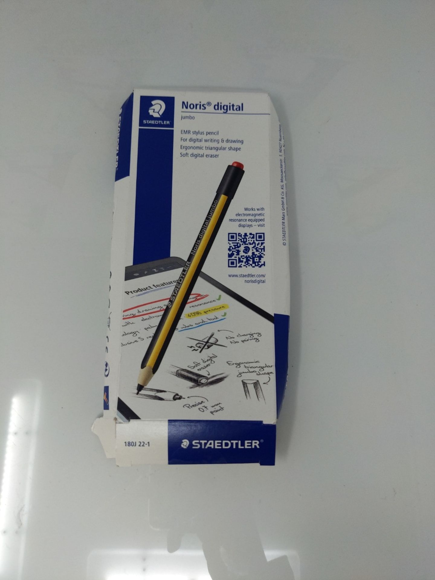 Staedtler Noris digital jumbo 180J 22. EMR Stylus with soft digital eraser. For digita - Image 2 of 3