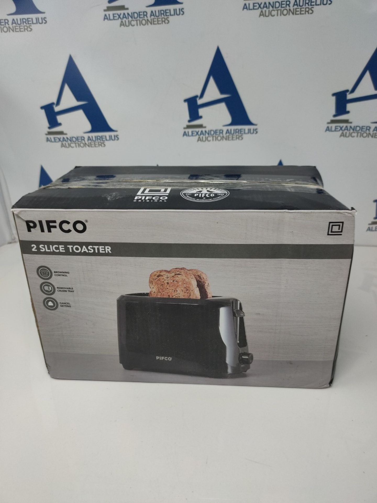 PIFCOÂ® Essentials Black Toaster 2 Slice - 6 Browning Controls & Anti-Jam Function - - Image 2 of 3