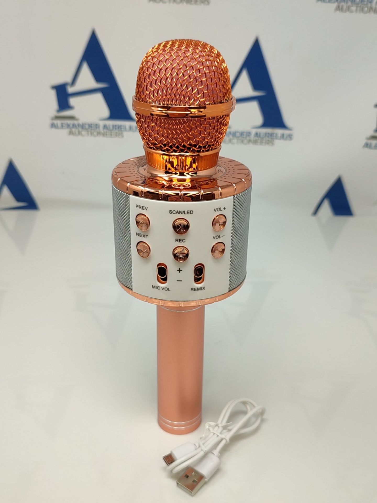 Bluetooth Microphone Karaoke, Wireless LED Karaoke Microphone with Speaker Recording f - Image 2 of 2