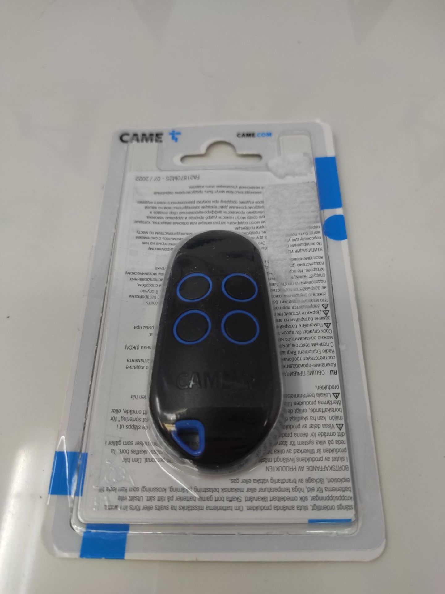 CAME 806TS-0270 TOP44RBN remote control, 433.92 MHz Rolling-Code, Black/Blue