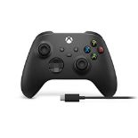 RRP £59.00 Xbox Wireless Controller Carbon Black with USB-C Cable for PC, Xbox Series X, Xbox Ser