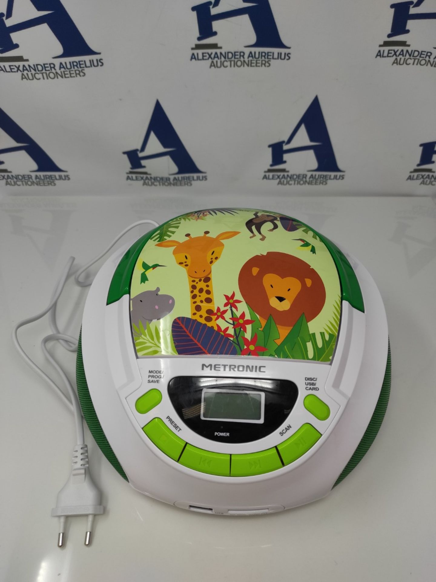 RRP £50.00 Metronic 477144 CD Player for Children, Jungle, with USB/AUX-IN Port Green/White - Image 3 of 3