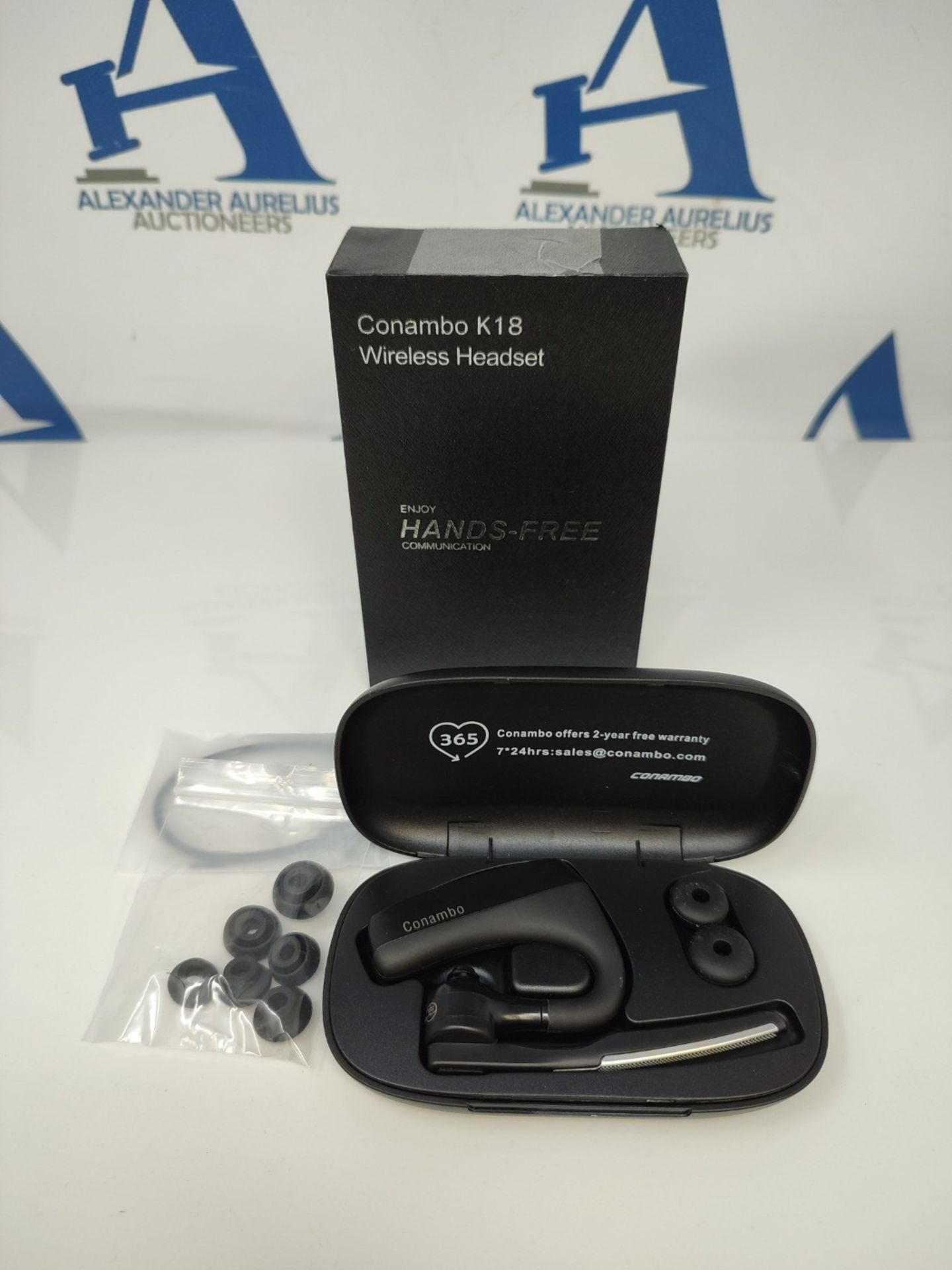 Conambo K18 Bluetooth V5.1 Headset, CVC8.0 Noise Cancelling with Two, 16-Hour Talk Tim