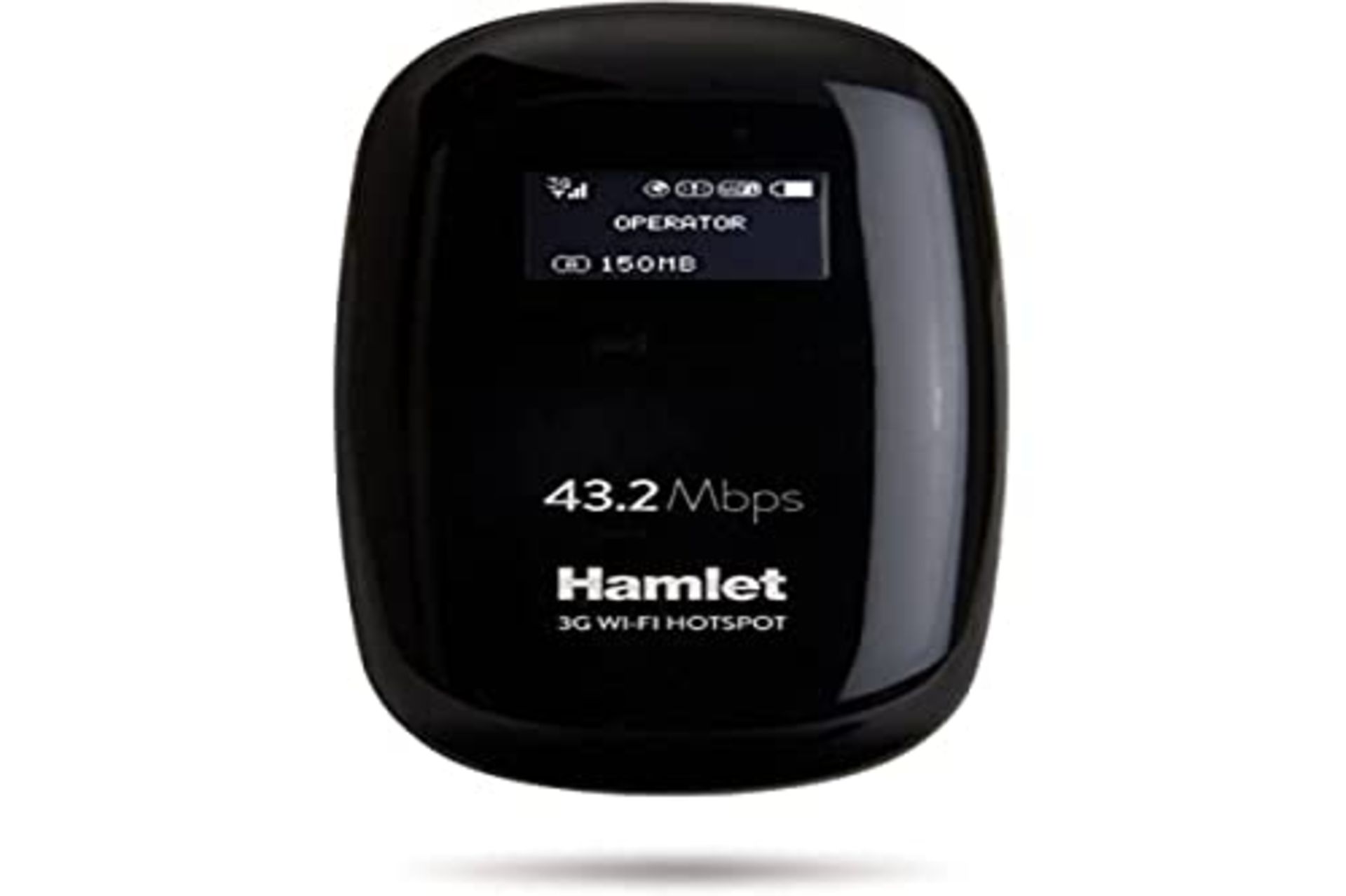 Hamlet HHTSPT3GM42 Router HotSpot 3G GSM 43.2 Mbps with SIM card slot, OLED display, a