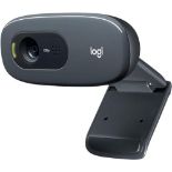 Logitech C270 Webcam, HD 720p, 60° field of view, fixed focus, exposure correction, U