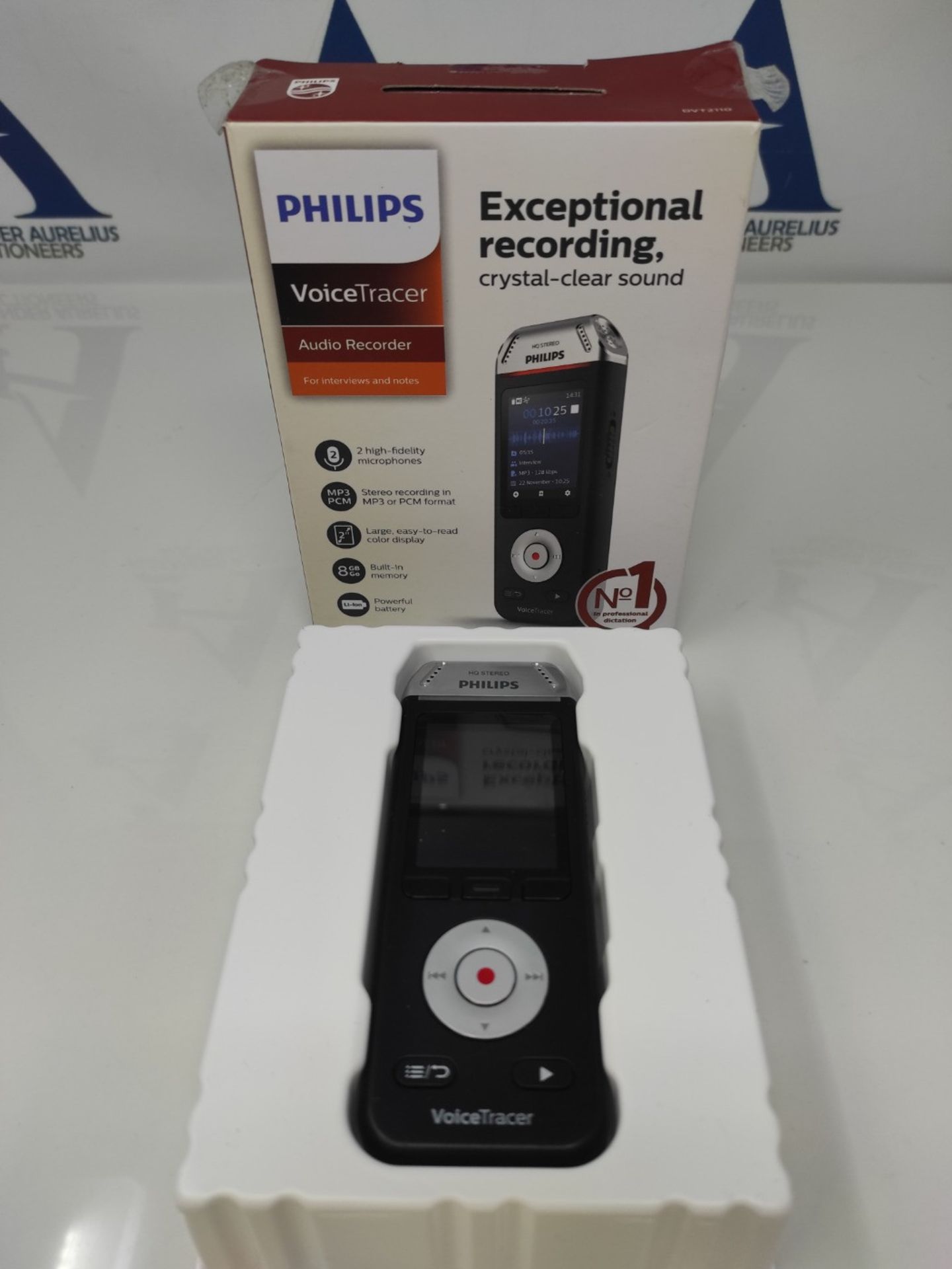 RRP £79.00 Philips VoiceTracer DVT2110 digital dictation device audio recorder recording device f - Image 2 of 3