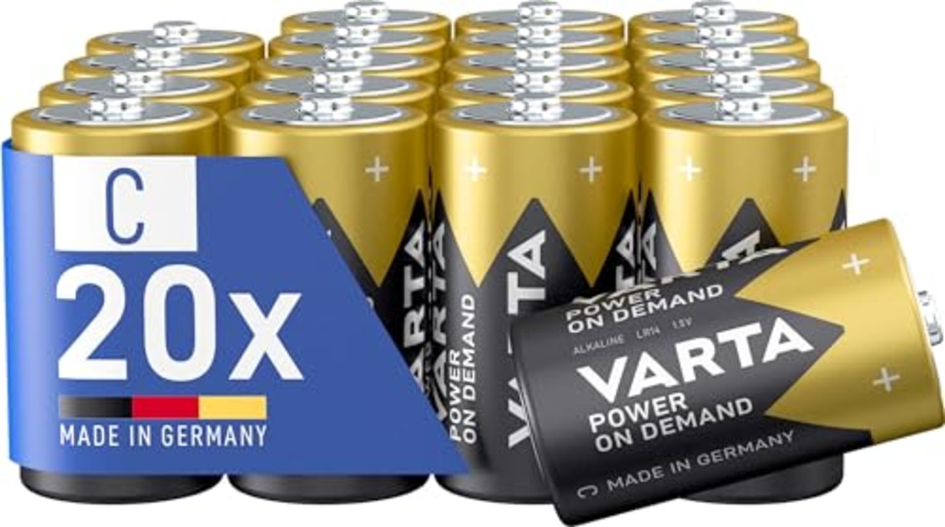 VARTA Batteries C Baby, 20 pieces, Power on Demand, Alkaline, Bulk Pack, smart, flexib