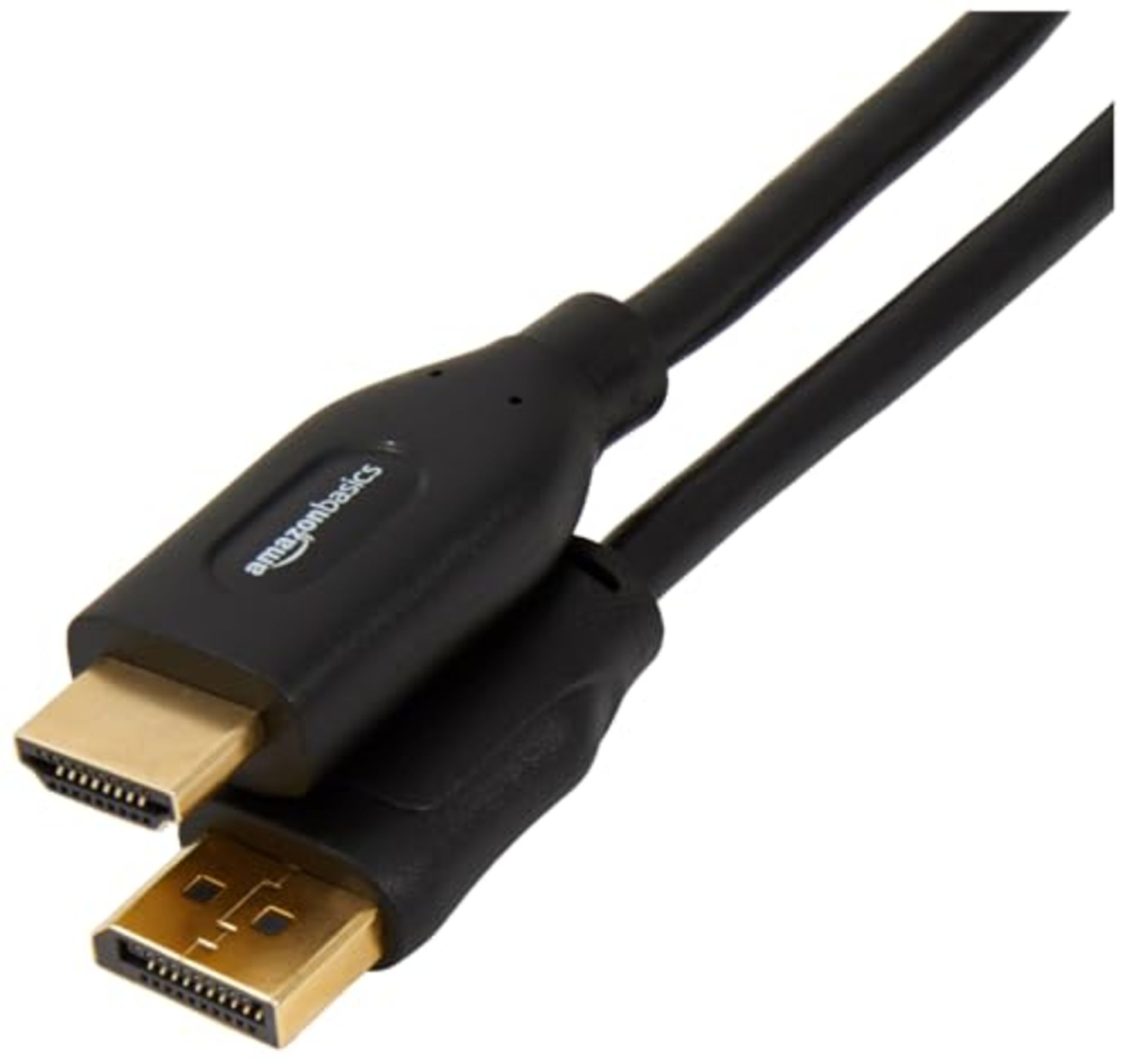 RRP £50.00 Amazon Basics DisplayPort to HDMI Cable, 0.9m, Black, 5-Pack