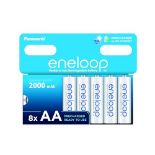 Panasonic eneloop AA/Mignon, 8-pack, Ready-to-Use NiMH batteries, improved capacity wi