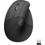 RRP £69.00 Logitech Wireless Ergonomic Mouse - Left Handed, Bluetooth, Gray, Left Handed