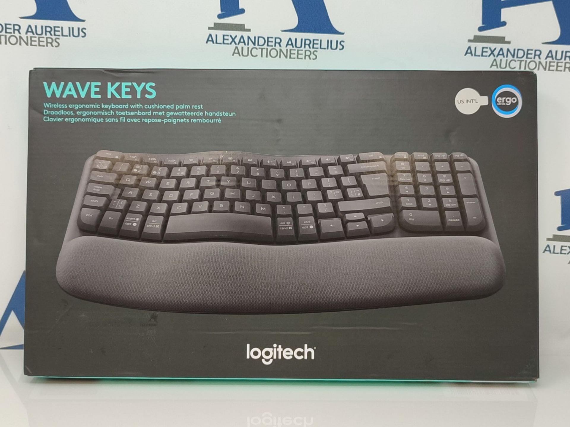 RRP £79.00 Logitech Wave Keys - Wireless Ergonomic Keyboard - Graphite, US International QWERTY K - Image 2 of 3