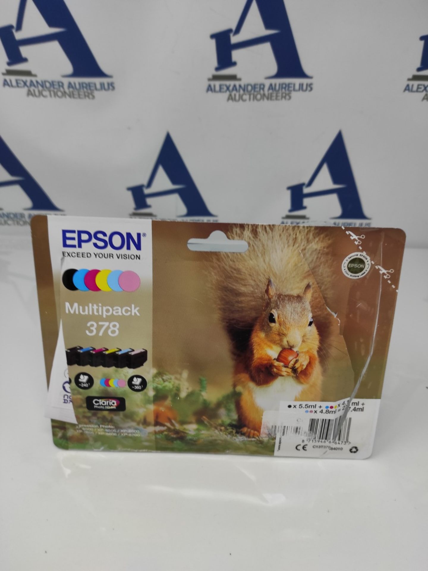 RRP £61.00 Epson 378 Squirrel Genuine Multipack, 6-colours Ink Cartridges, Claria Photo HD Ink, A - Image 2 of 3