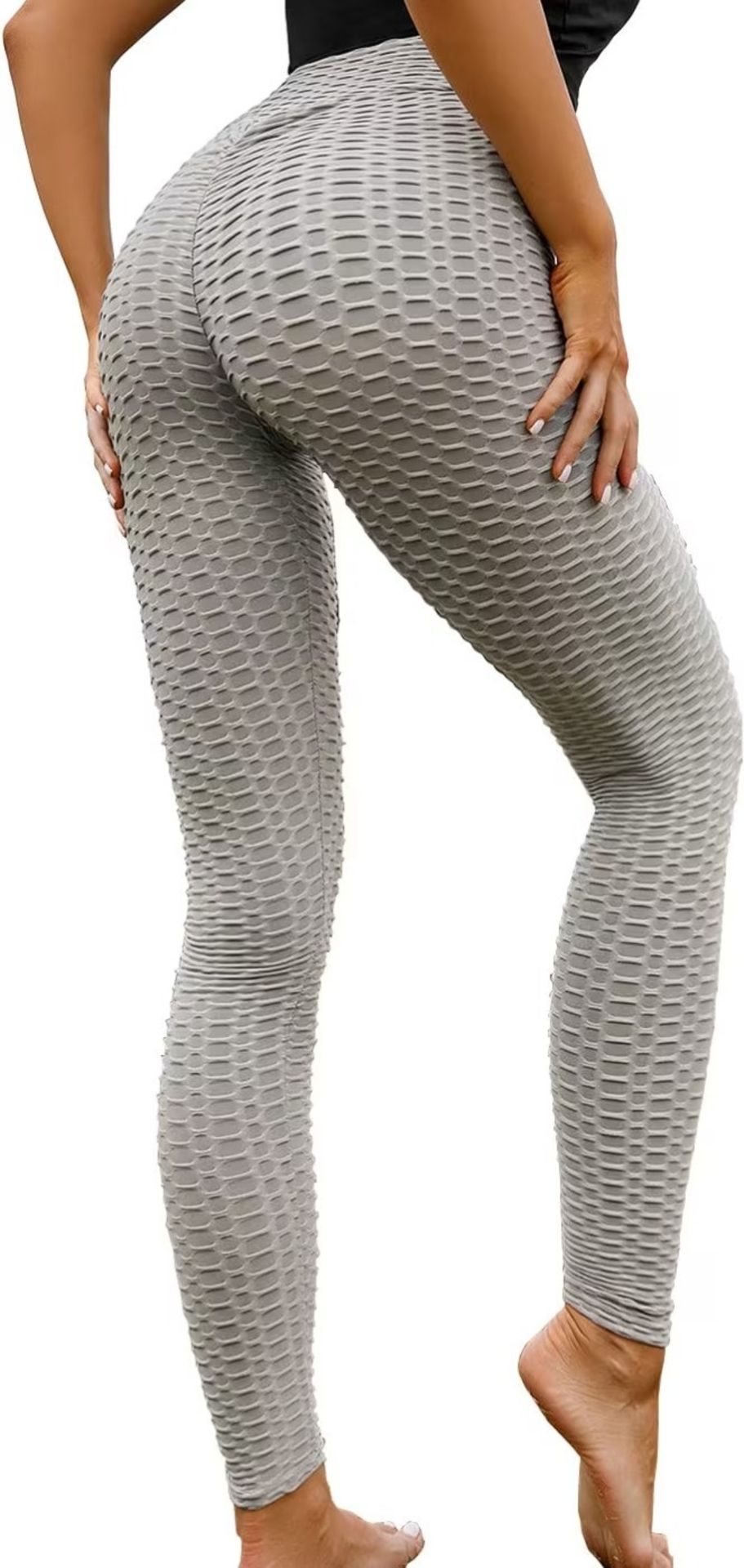 BRAND NEW Women's High Waisted Workout Leggings Yoga Gym Running Elastic Sports Ruched - Image 2 of 2