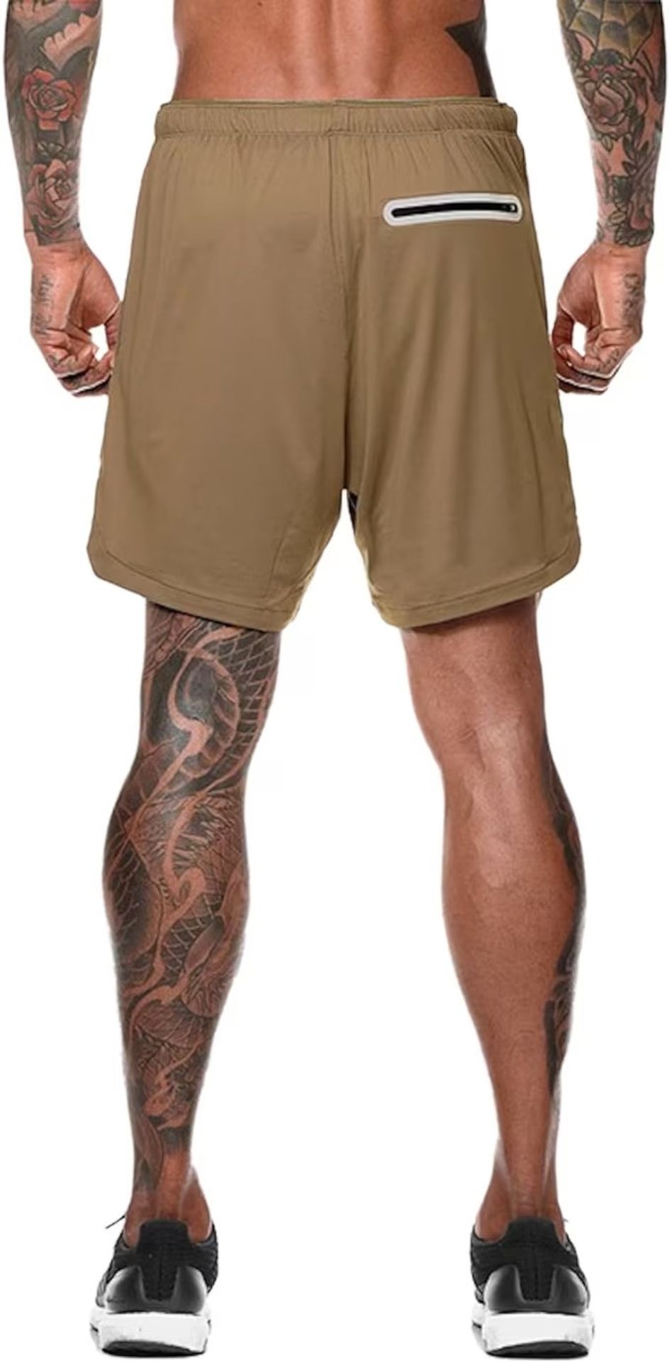 [NEW] Men's Workout Gym Shorts 2-in-1 Running Shorts Training Short with Inner Compres - Image 2 of 2