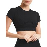 BRAND NEW Fashion Women's T Shirt Tops 2024 Crop Short Sleeve Women Light Blouses, Siz