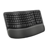 RRP £52.00 Logitech Wave Keys wireless ergonomic keyboard, padded wrist rest, comfortable natural
