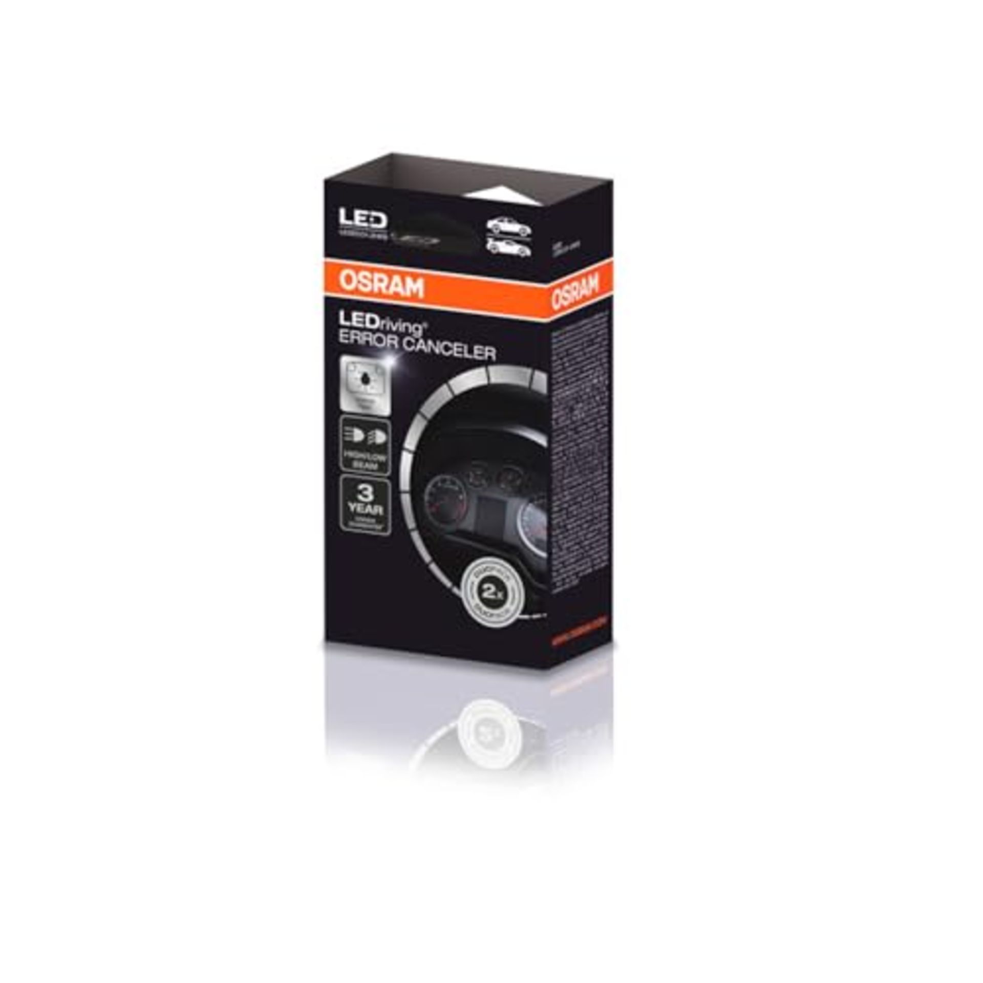 OSRAM LEDriving ERROR CANCELLER, LEDEC01, is used to bypass the vehicle's lamp failure