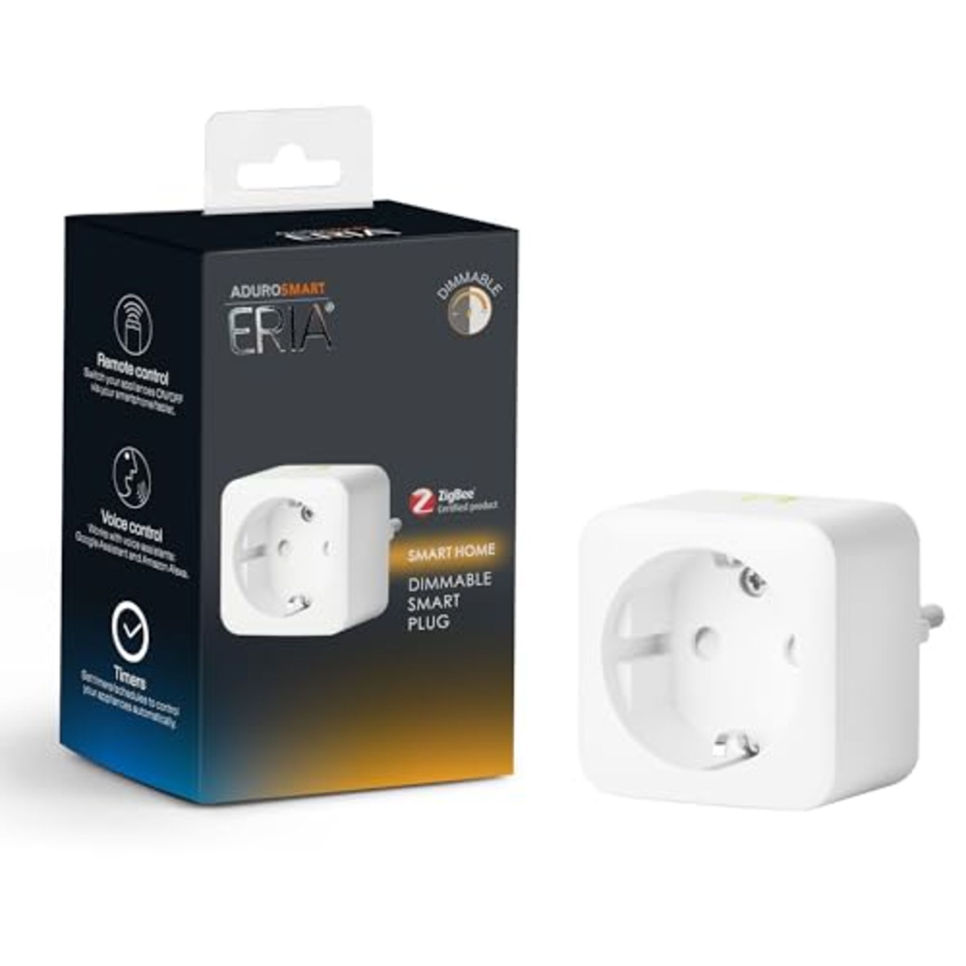 AduroSmart Smart plug dimmable and compatible with AduroSmart, Hue, and Alexa, white,