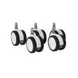 Topstar office chair casters hard floor casters set of 5 pieces white