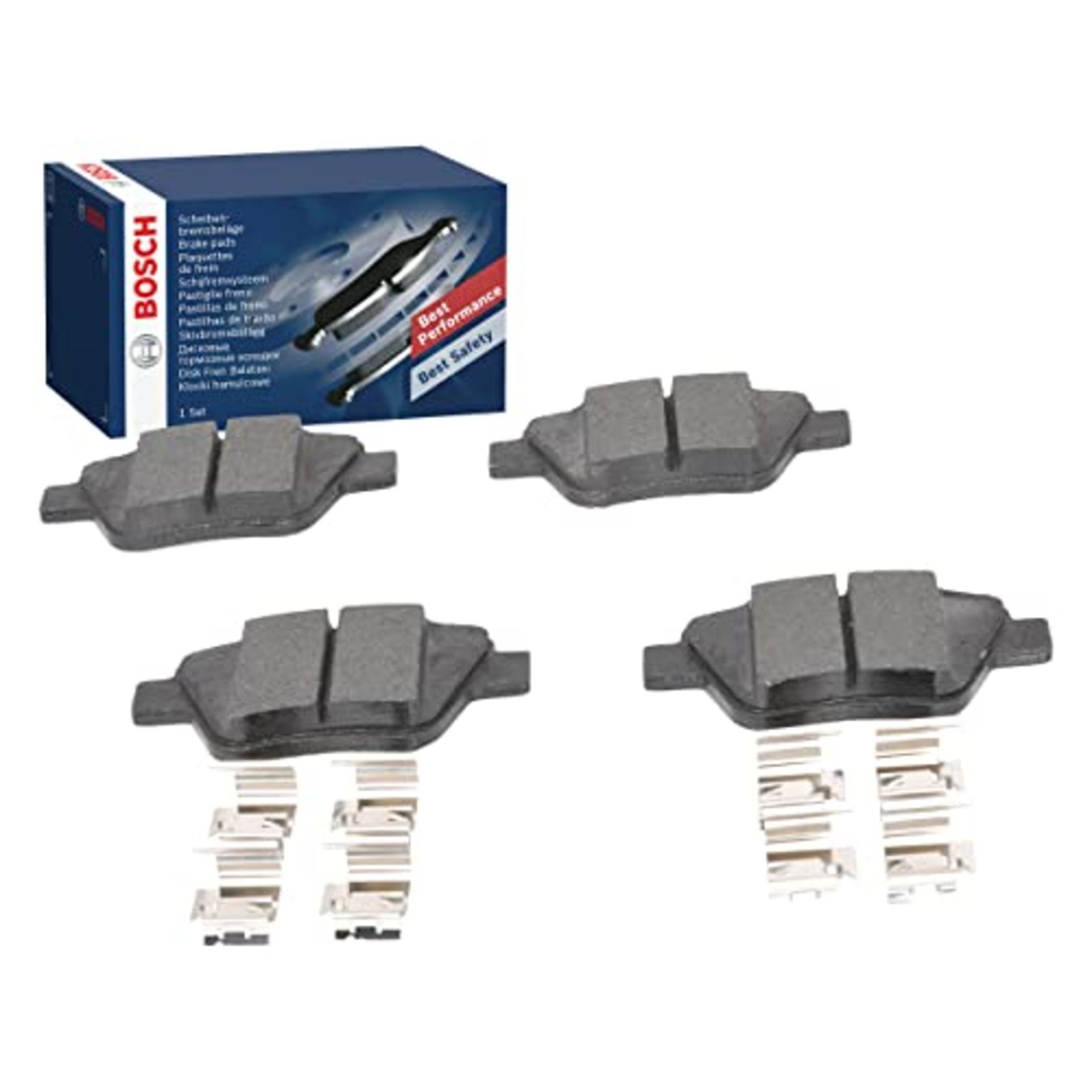 Bosch BP1338 Brake Pads - Rear Axle - ECE-R90 Certification - four brake pads per set