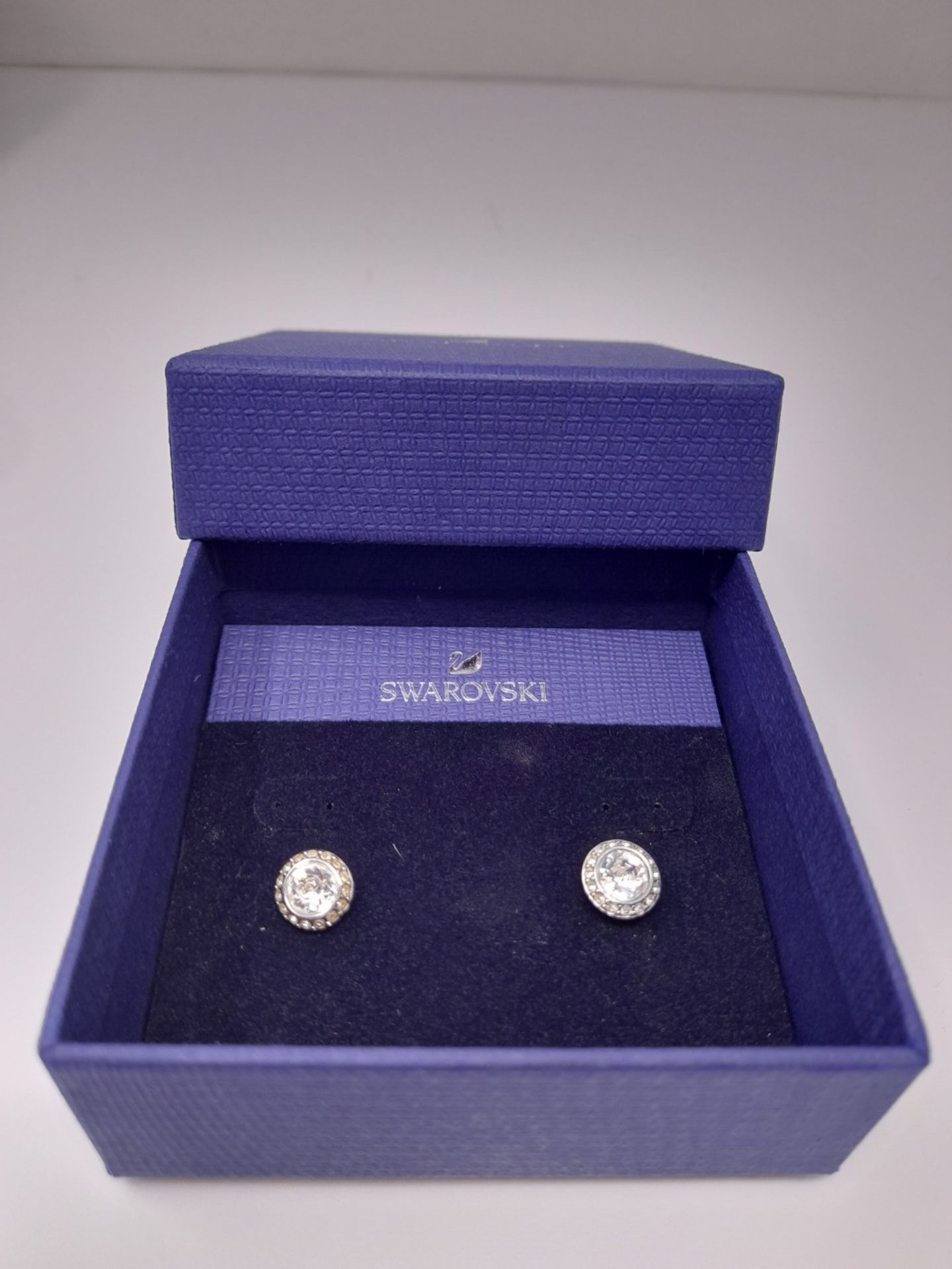 RRP £50.00 Swarovski Women's Angelic Stud Pierced Earrings Set of White Swarovski Earrings with R - Image 3 of 3