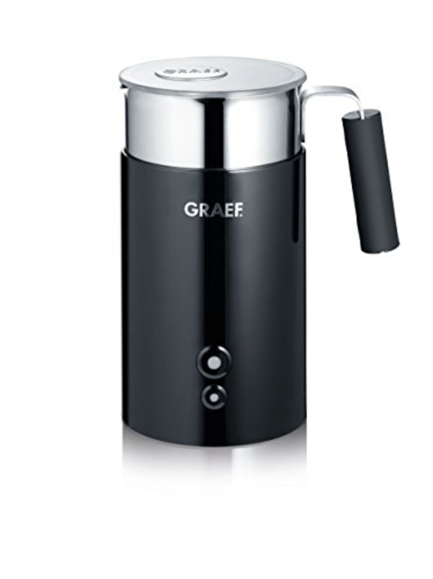 RRP £59.00 Graef MS702EU Milk Frother, 400 milliliters, black/stainless steel, 16.5 x 16.5 x 20.5