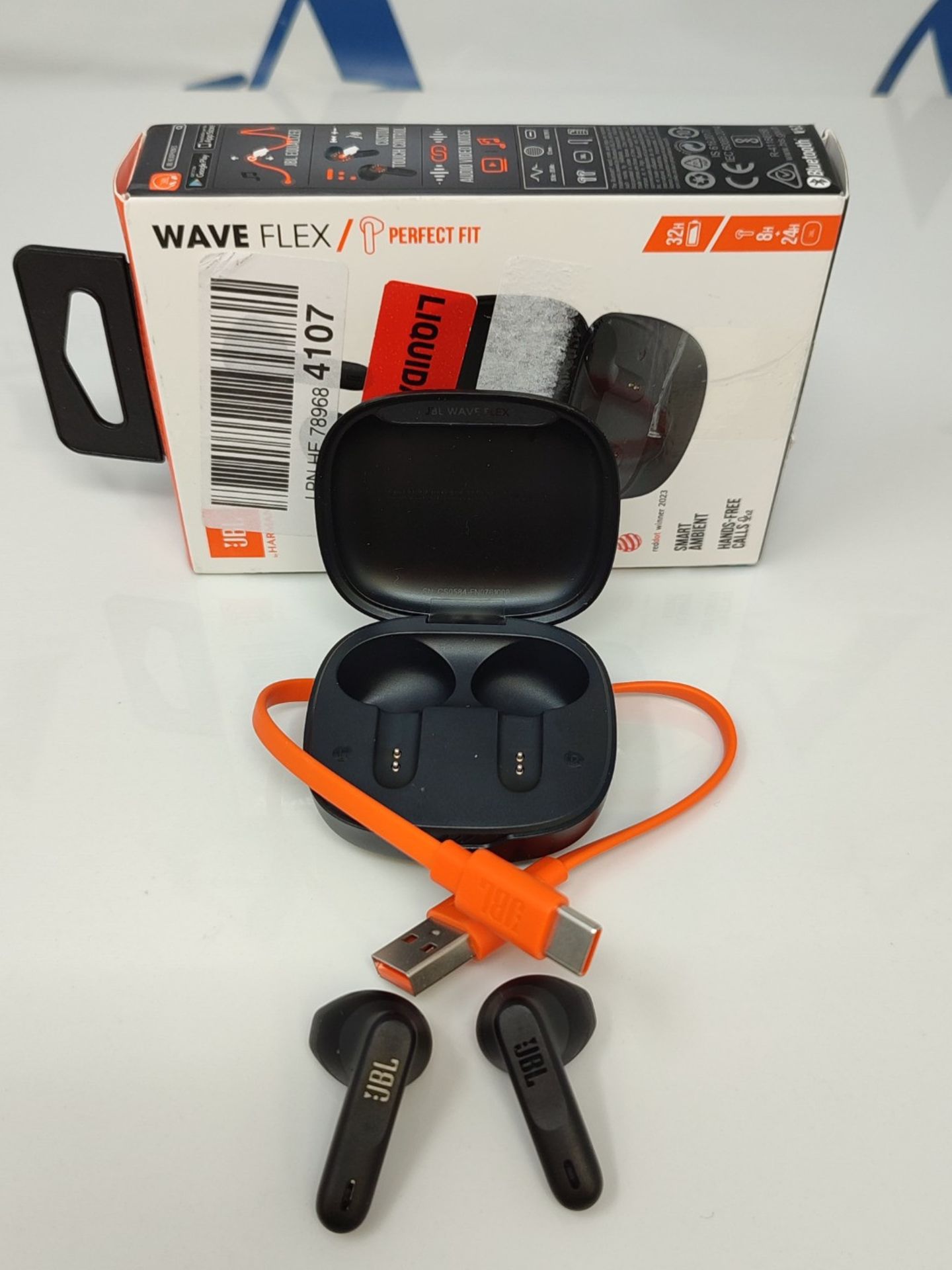RRP £62.00 JBL Wave Flex - Wireless in-ear headphones with IP54 and IPX2 water resistance - TalkT - Image 3 of 3