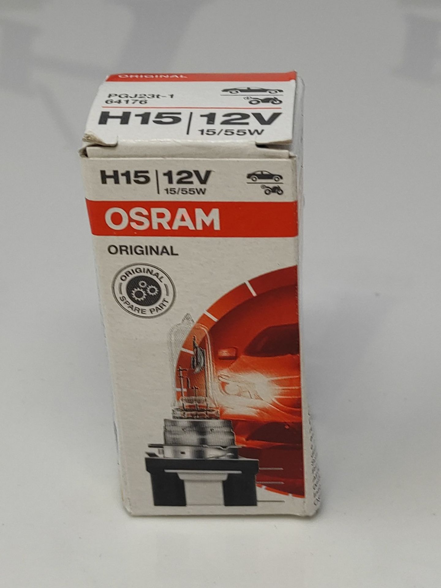OSRAM Original 12V H15 halogen headlamp bulb 64176 1 piece in box - Image 3 of 3