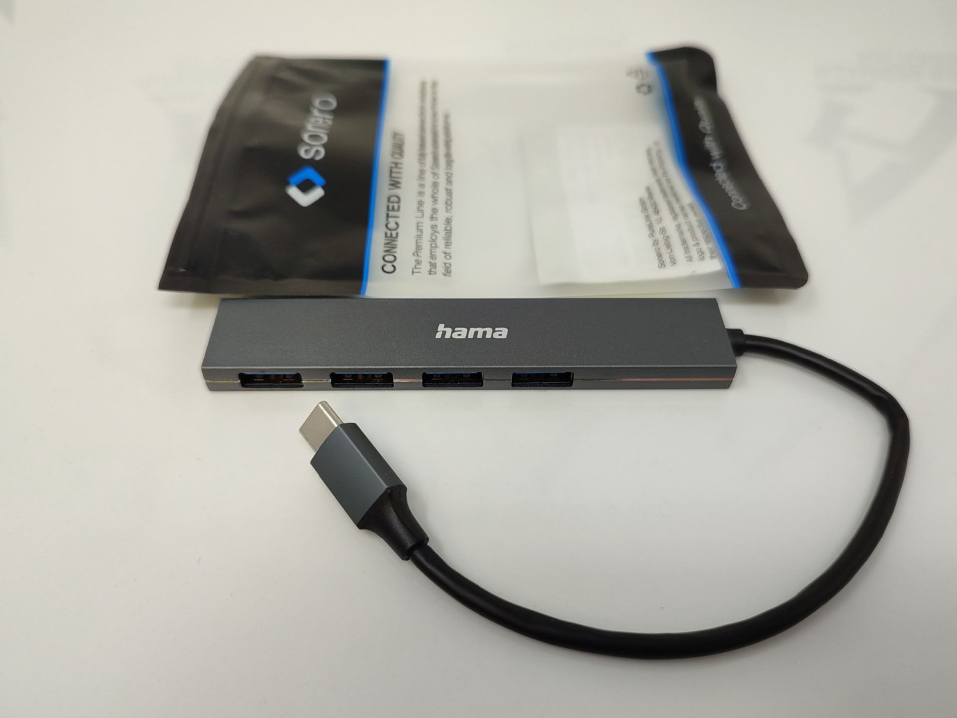Hama USB C Hub 4 Ports (Super-speed data transfer of up to 5 Gbps, 4x USB-A for mouse, - Image 2 of 2